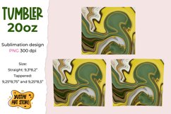 Skinny Tumbler sublimation 20oz.Green yellow paint fluid art Product Image 2