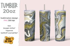 Skinny Tumbler sublimation 20oz.Grey marble fluid art Product Image 1