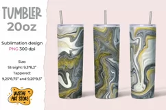 Skinny Tumbler sublimation 20oz.Grey marble fluid art Product Image 1