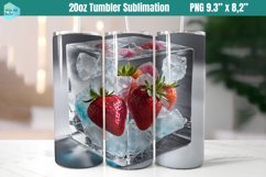 20 OZ Tumbler Sublimation | strawberry in ice Product Image 1