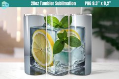 20 OZ Tumbler Sublimation | Lemon in ice Product Image 1