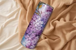 Lilac Tumbler Wrap | Spring Floral Sublimation PNG Product Image 2