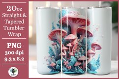 3D Mushroom Tumbler Wrap | Tumbler Sublimation PNG Product Image 1