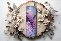 Lilac Tumbler Wrap | Spring Floral Sublimation PNG Product Image 2