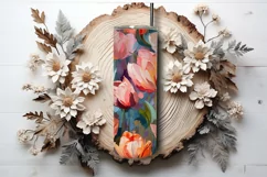 Tulip Tumbler Wrap | Spring Floral Sublimation PNG Product Image 2
