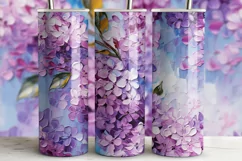 Lilac Tumbler Wrap | Spring Floral Sublimation PNG Product Image 3