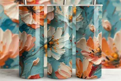 Spring Floral Tumbler Wrap | Flowers Sublimation PNG Product Image 2