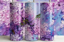 Lilac Tumbler Wrap | Spring Floral Sublimation PNG Product Image 3