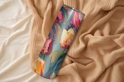 Tulip Tumbler Wrap | Spring Floral Sublimation PNG Product Image 2