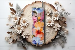 Pansy Tumbler Wrap | Spring Floral Sublimation PNG Product Image 2