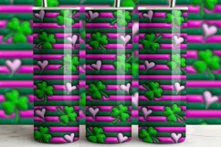 3D Inflated St. Patrick's Day Tumbler PNG | Shamrock PNG Product Image 3