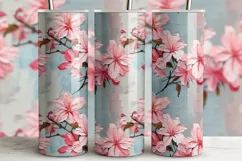 Spring Floral Tumbler Wrap | Azalea Sublimation PNG Product Image 2
