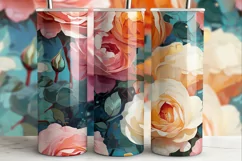 Peony Tumbler Wrap | Spring Floral Sublimation PNG Product Image 3