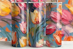 Tulip Tumbler Wrap | Spring Floral Sublimation PNG Product Image 3