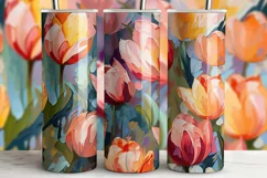 Tulip Tumbler Wrap | Spring Floral Sublimation PNG Product Image 3