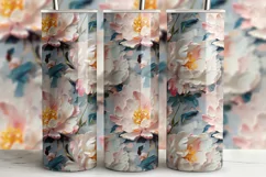Peony Tumbler Wrap | Spring Floral Sublimation PNG Product Image 3