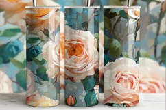 Peony Tumbler Wrap | Spring Floral Sublimation PNG Product Image 3