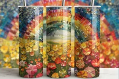 Floral Rainbow Tumbler Wraps | Colorful Mosaic Style Product Image 3