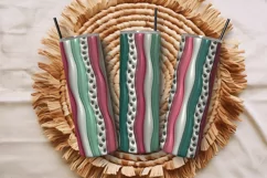 Watermelon Striped Tumbler Wrap | Inflated Tumbler PNG Product Image 3