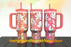 Magnolias. 40 oz Tumbler Laser engraving files Product Image 1