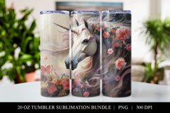 Unicorn 20 oz Straight Skinny Tumbler Sublimation PNG Product Image 1