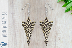 Totem Earrings Laser Cut. Boho Earrings Laser Cut. Product Image 1