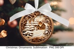 Christmas Ornament PNG. 3D Christmas .Wooden Sublimation. Product Image 1