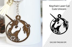 Keychain Unicorn Laser Cut. Unicorn SVG. Product Image 1