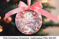 Pink Christmas Ornament PNG. Christmas Quilling Png. Product Image 1
