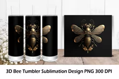 3D Bee PNG Tumbler Sublimation. Tumbler Wrap 20 oz. Product Image 1