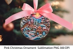 Pink Christmas Ornament PNG. Christmas Quilling Png. Product Image 1