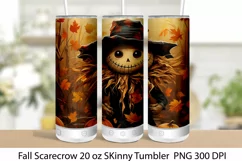 Scarecrow PNG 20 oz Skinny Tumbler. Fall Scarecrow. Product Image 1