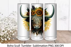 Highland Cow Tumbler Sublimation. Tumbler Wrap 20 oz Product Image 1