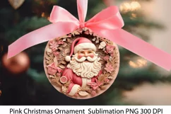 Pink Christmas Ornament PNG. Santa Handy man Png. Product Image 1