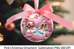 Pink Christmas Ornament PNG. Christmas Quilling Png. Product Image 1