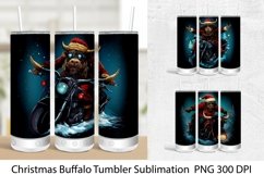 Christmas Tumbler Wrap Sublimation. Christmas Highland Cow. Product Image 1
