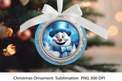 Christmas Ornament PNG.3D Christmas Snowman Png. Product Image 1