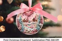 Pink Christmas Ornament PNG. Christmas Quilling Png. Product Image 1