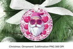 Christmas Ornament PNG. Santa Claus PNG. Pink Christmas PNG. Product Image 1