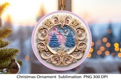 3D Christmas Ornament PNG. Christmas Sign. Wood Carving. Product Image 1