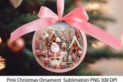 Pink Christmas Ornament PNG. Christmas Santa Png. Product Image 1