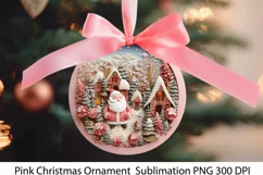 Pink Christmas Ornament PNG. Christmas Santa Png. Product Image 1