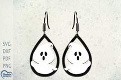 Earrings Laser Cut. Cute Ghost Laser Cut. HalloweenSVG. Product Image 1