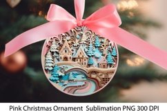 Pink Christmas Ornament PNG. Christmas Quilling Png. Product Image 1
