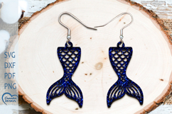 Mermaid Earrings Laser Cut. Mermaid tail Laser Cut. Product Image 1