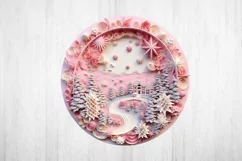 Pink Christmas Ornament PNG. Christmas Quilling Png. Product Image 2