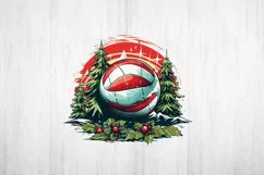 Volleyball. Christmas Volleyball PNG. Christmas Sublimation. Product Image 2