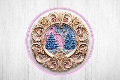 3D Christmas Ornament PNG. Christmas Sign. Wood Carving. Product Image 2