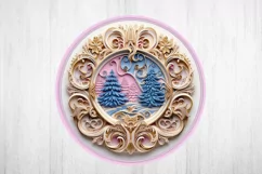 3D Christmas Ornament PNG. Christmas Sign. Wood Carving. Product Image 2