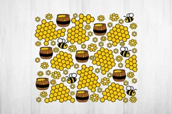 Summer Tumbler. Summer SVG. Bee and Honey. Tumbler Wrap SVG. Product Image 2